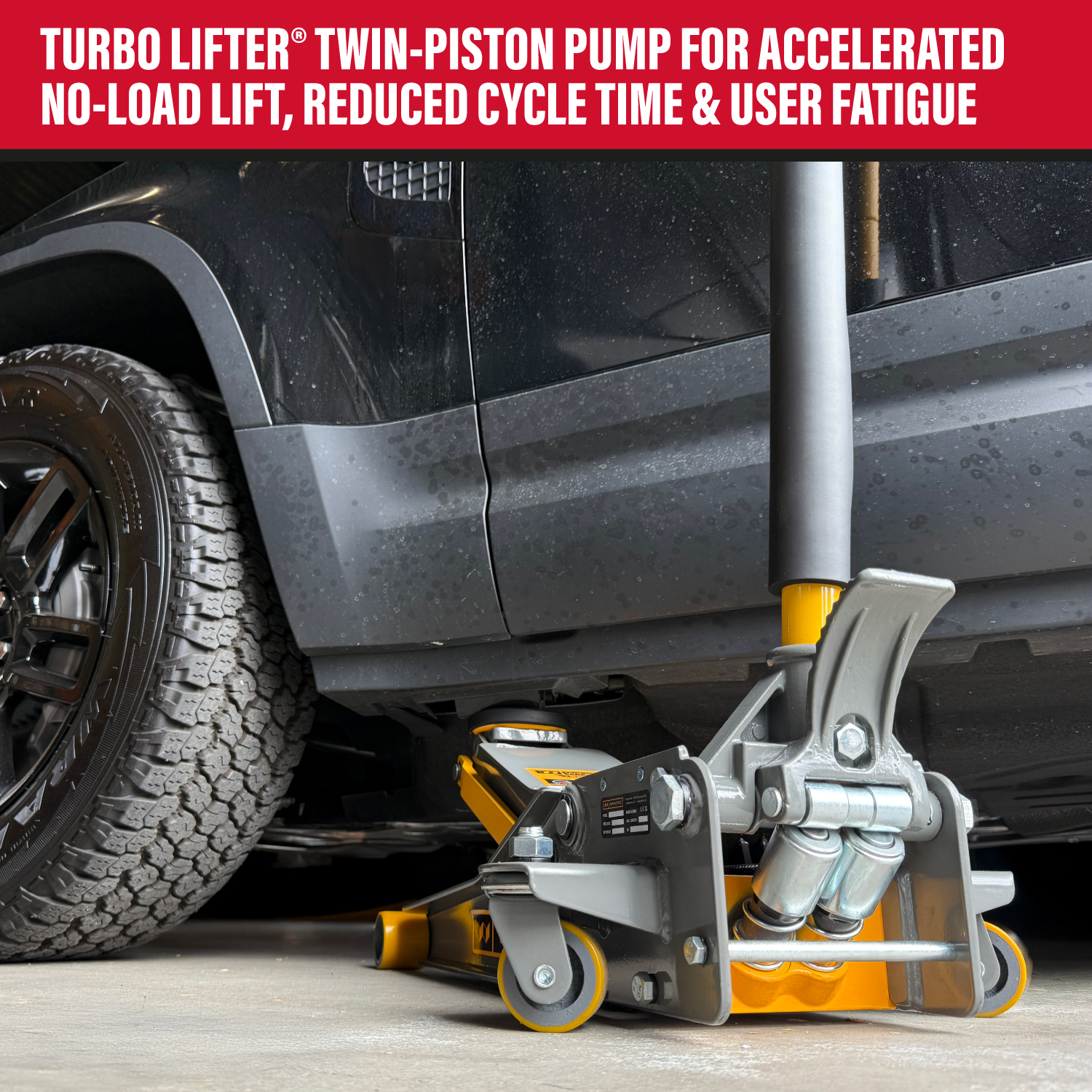 WINNTEC® +SERIES 3 Ton Turbo Lifter Trolley Jack - Image 3