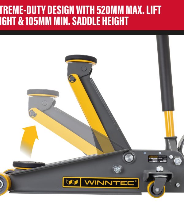 Alternative view of WINNTEC® +SERIES 3.7 Ton Turbo Lifter Extreme Trolley Jack