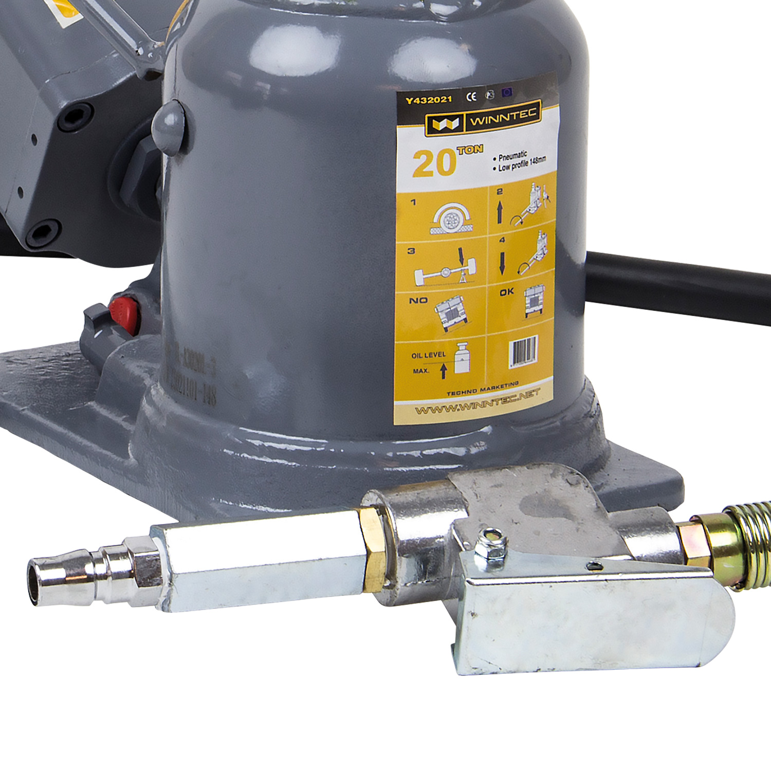 WINNTEC® 20 TON Low-Profile Air Bottle Jack - Image 3